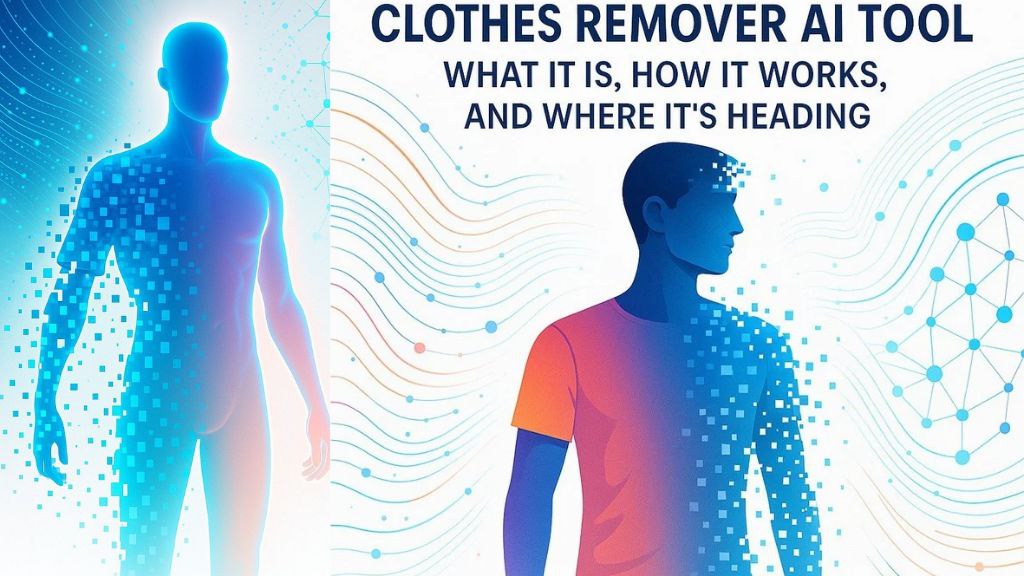 Futuristic AI concept showing clothes turning into pixels with neural network patterns