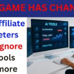 A digital marketer using AI tools and dashboards for affiliate marketing