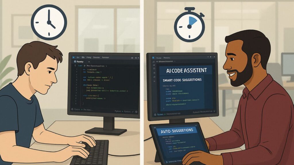 Comparison of manual coding vs AI-assisted development