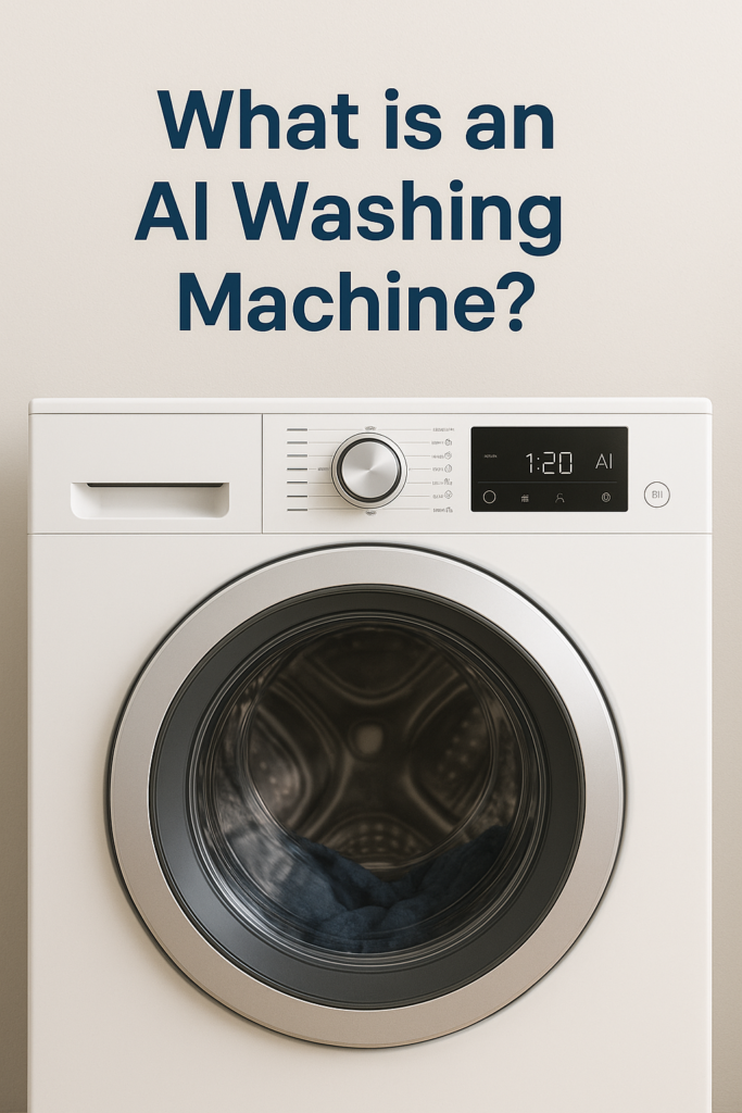 What is an AI washing machine with smart controls on display