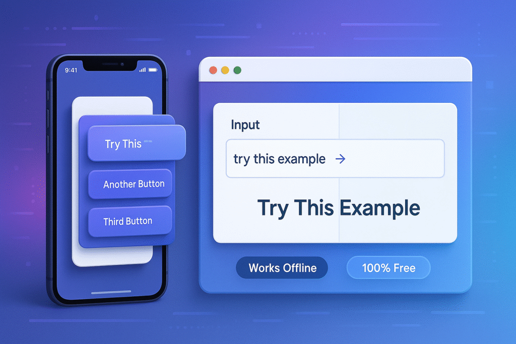 Mobile and desktop view of easy-to-use text case converter