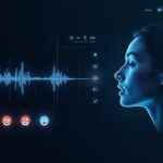 A digital interface showcasing anBest AI Voice Generator for Reels with a waveform visualization, robotic and human-like avatars, and a "Generate Voiceover" button. Text examples like "Try AI Voices" and "Customize Tone" are highlighted on the screen.