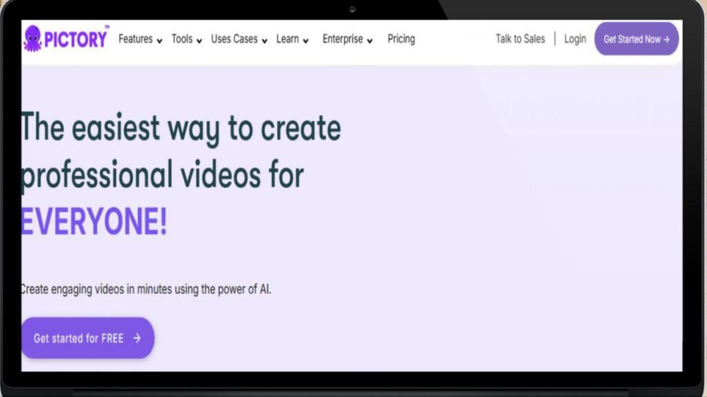 Pictory AI video editing dashboard showing automated video creation from text