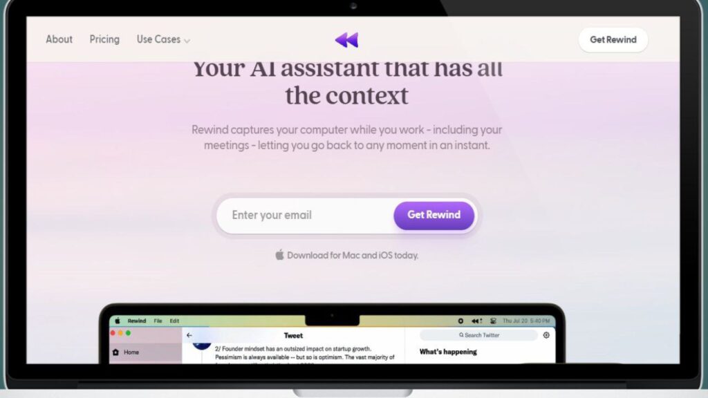 Underrated AI Tools - Rewind.ai recording and transcribing meetings in real-time