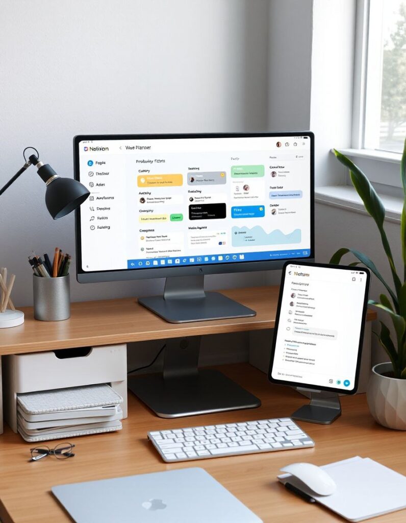 A user organizing their life using Notion AI workflows and planning boards.