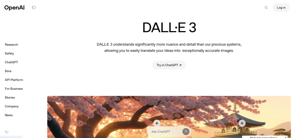 DALL-E 3 image generation within the ChatGPT Plus interface, showing an image result with text integrated.
