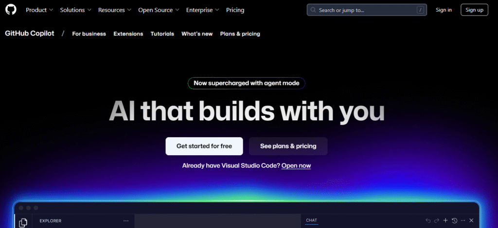 GitHub Copilot providing real-time code suggestions and autocompletion within a Visual Studio Code editor window.